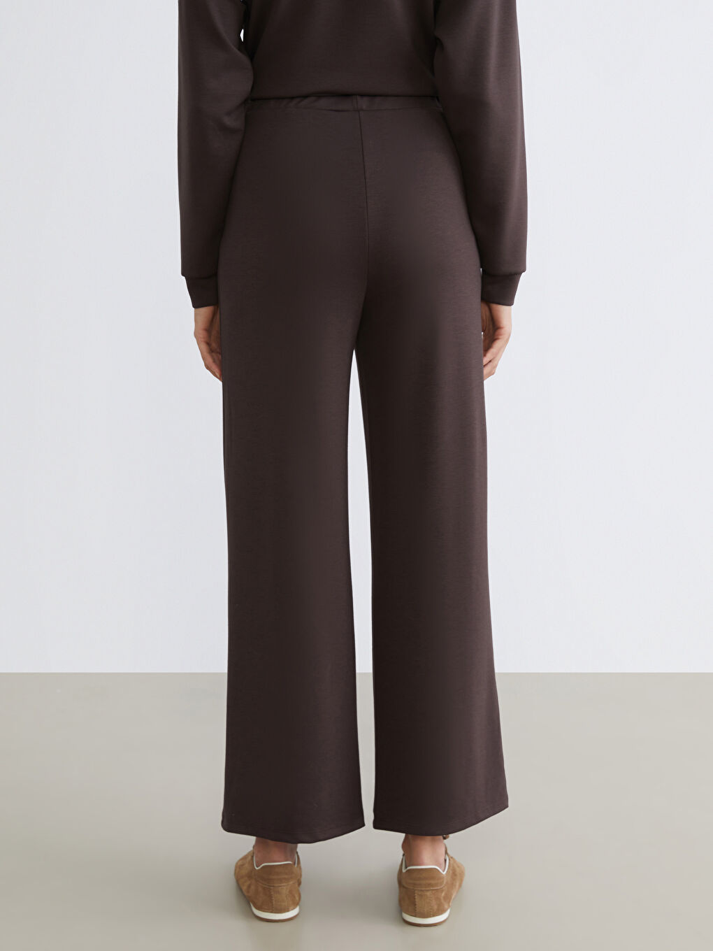 Kahverengi Beli Lastikli Kadın Eşofman Altı	-4