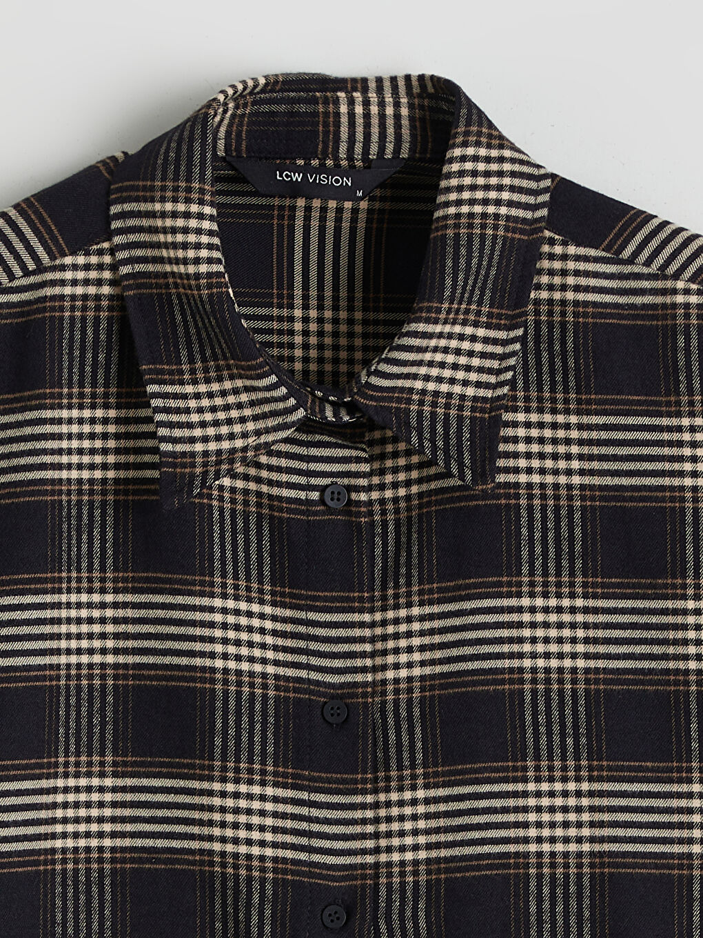 Siyah Ekose Oversize Kadın Gömlek-5