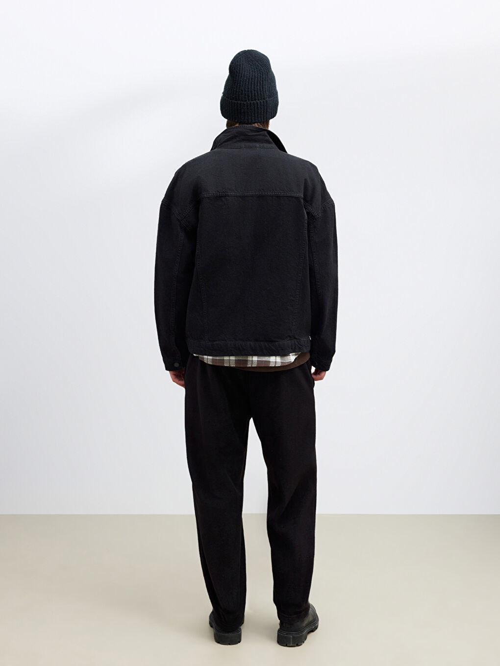 Siyah Standart Kalıp Polar Erkek Eşofman Altı-3