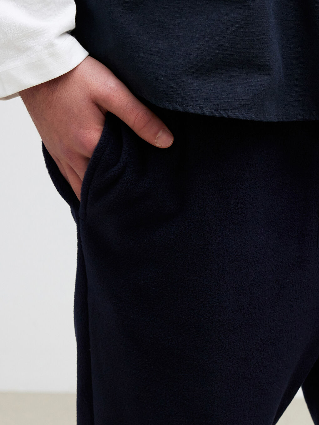 Lacivert Standart Kalıp Polar Erkek Eşofman Altı-2