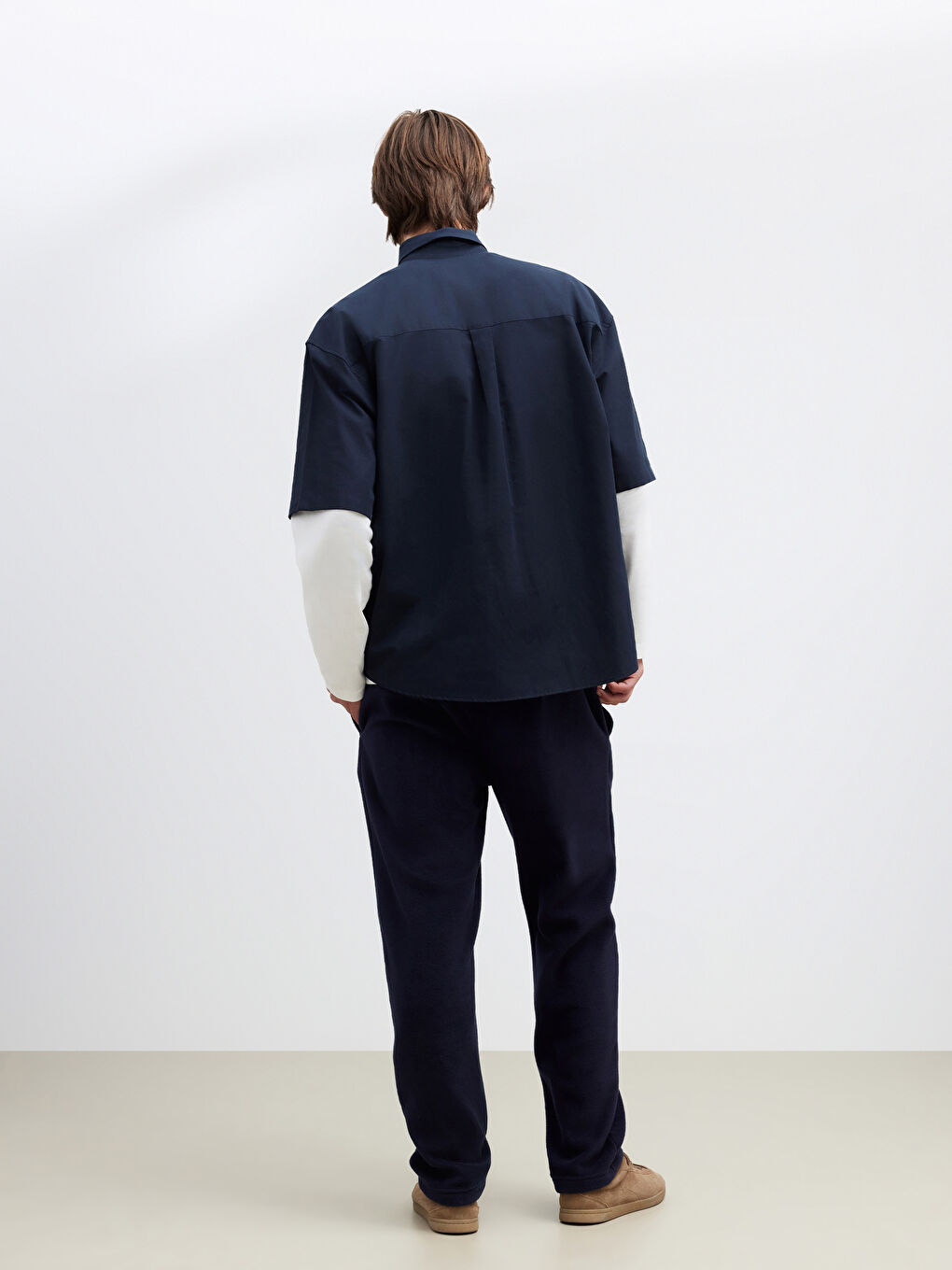 Lacivert Standart Kalıp Polar Erkek Eşofman Altı-3