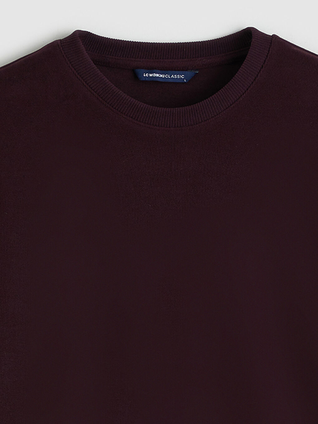 Bordo Bisiklet Yaka Erkek Sweatshirt-5