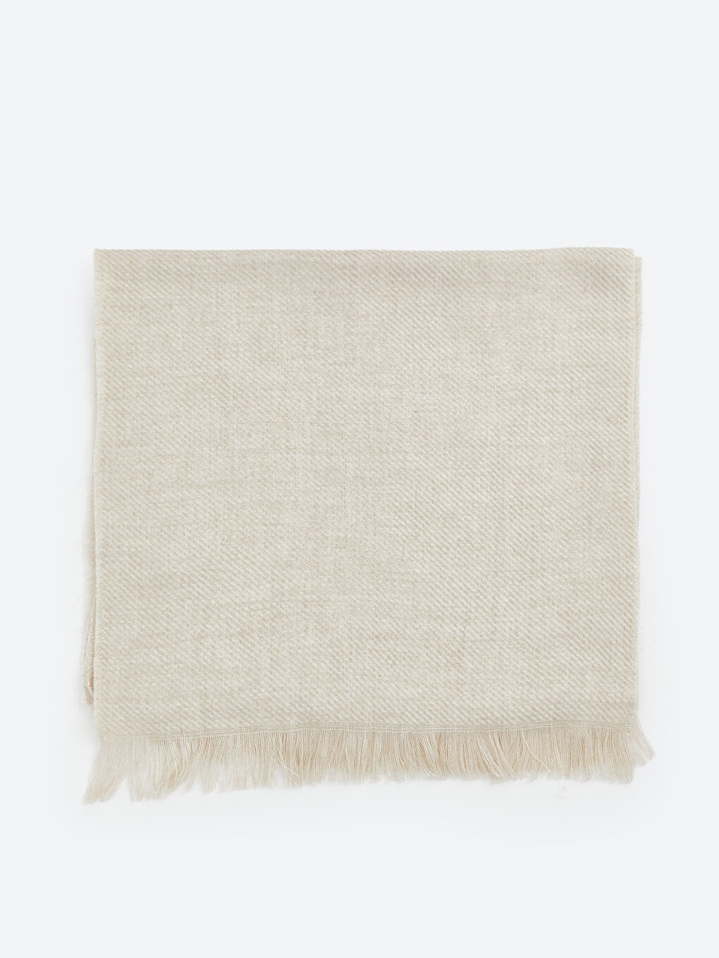 Ekru Püsküllü Kız Çocuk Triko Atkı	-1