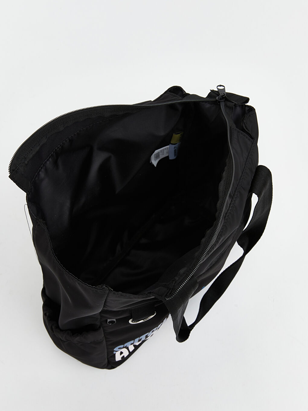 Siyah Stitch ve Angel Baskılı Kız Çocuk Omuz Çantası-3