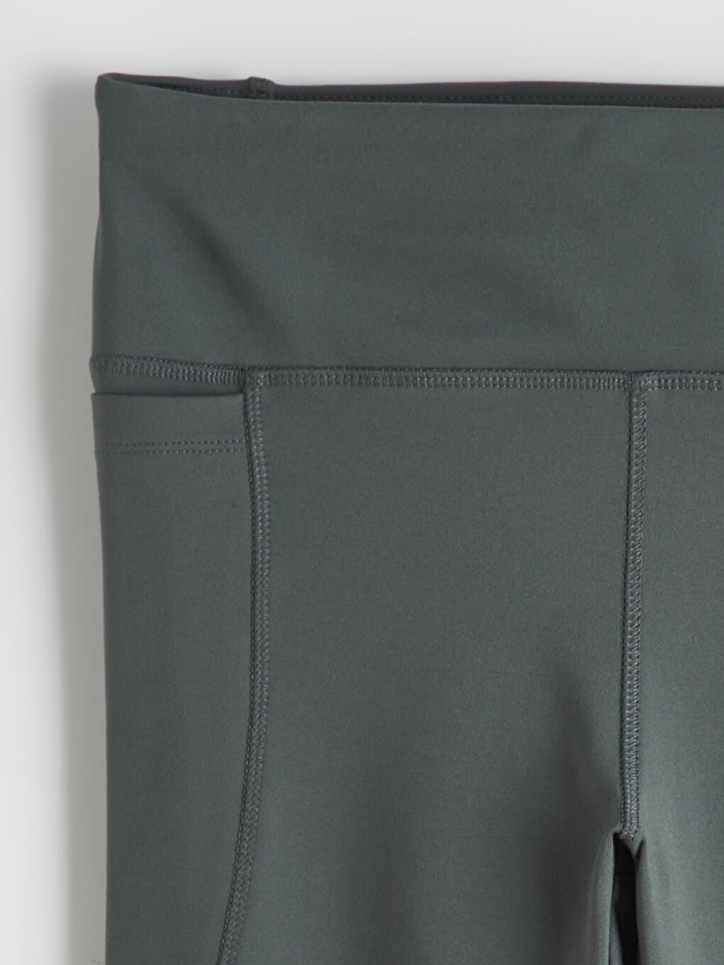 Yeşil Yüksek Bel Cepli Kadın Sport Tayt-1