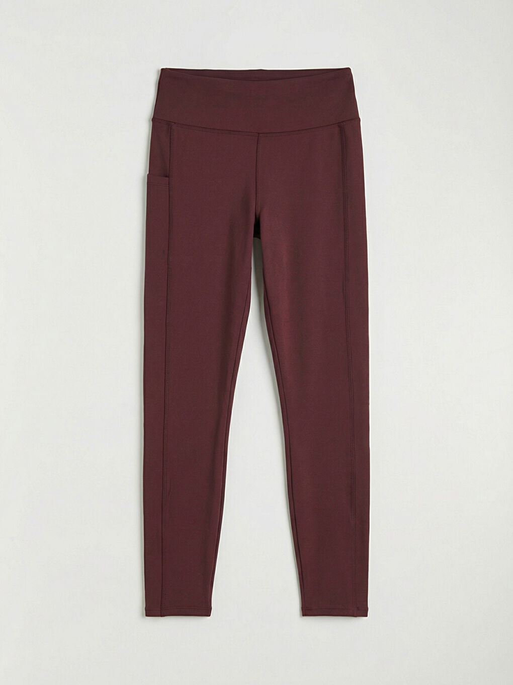 Mürdüm Beli Lastikli Kadın Spor Tayt	