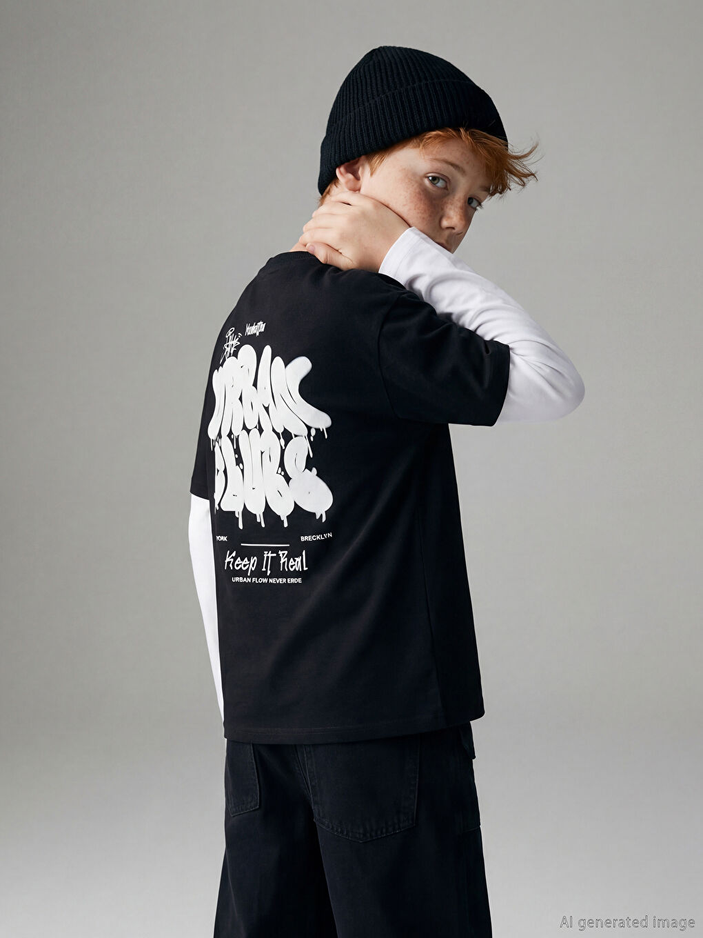 Crew Neck Printed Boys' T-Shirt
