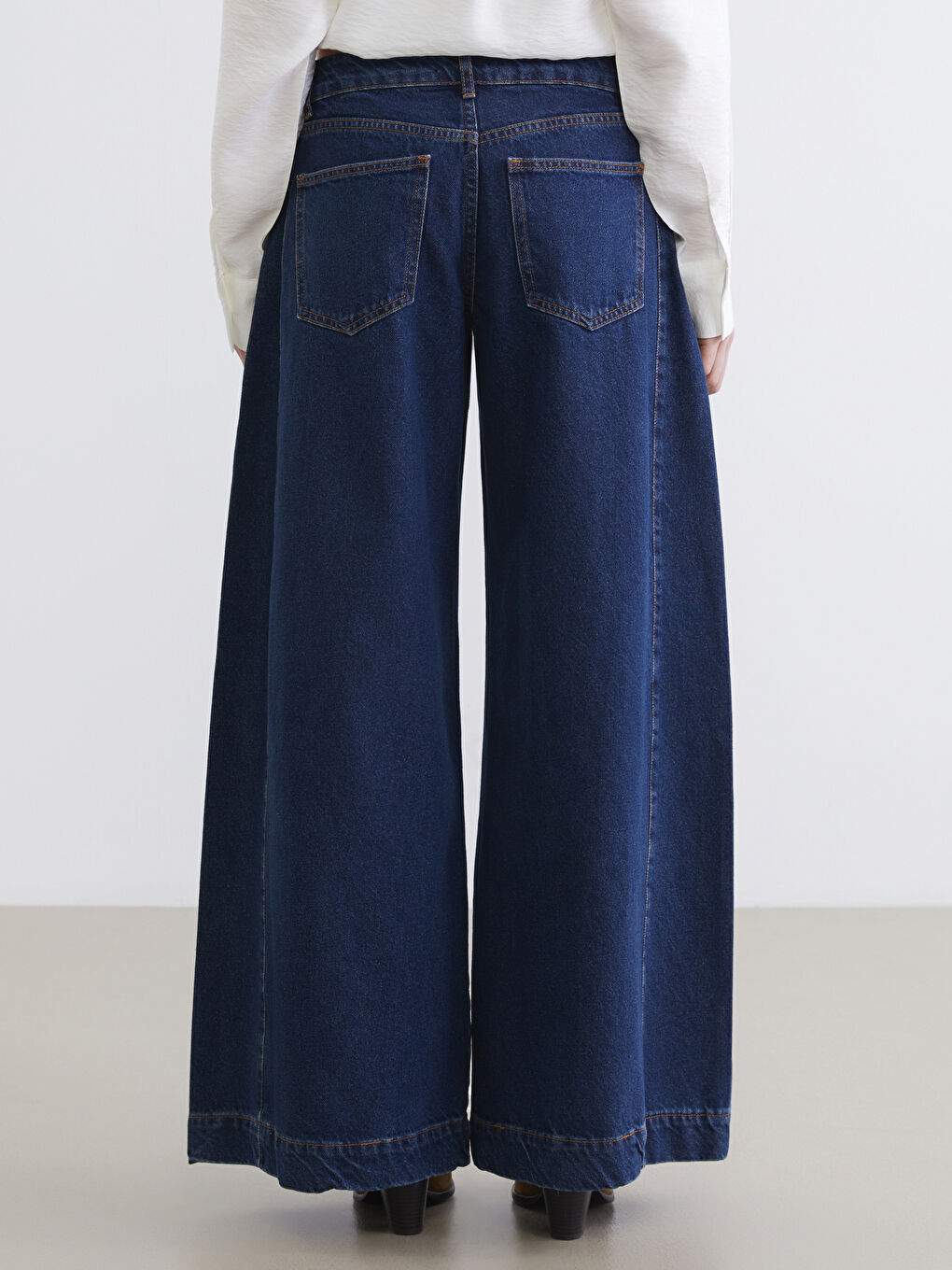 İndigo Wideleg Kadın Jean Pantolon-7