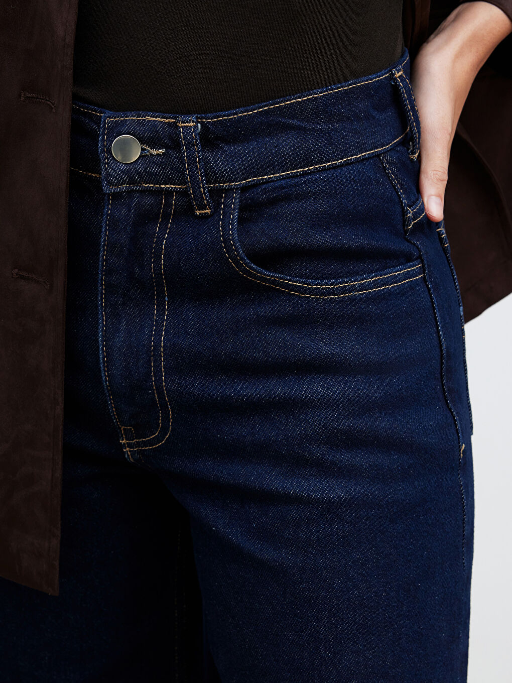 İndigo Wideleg Kadın Jean Pantolon-2