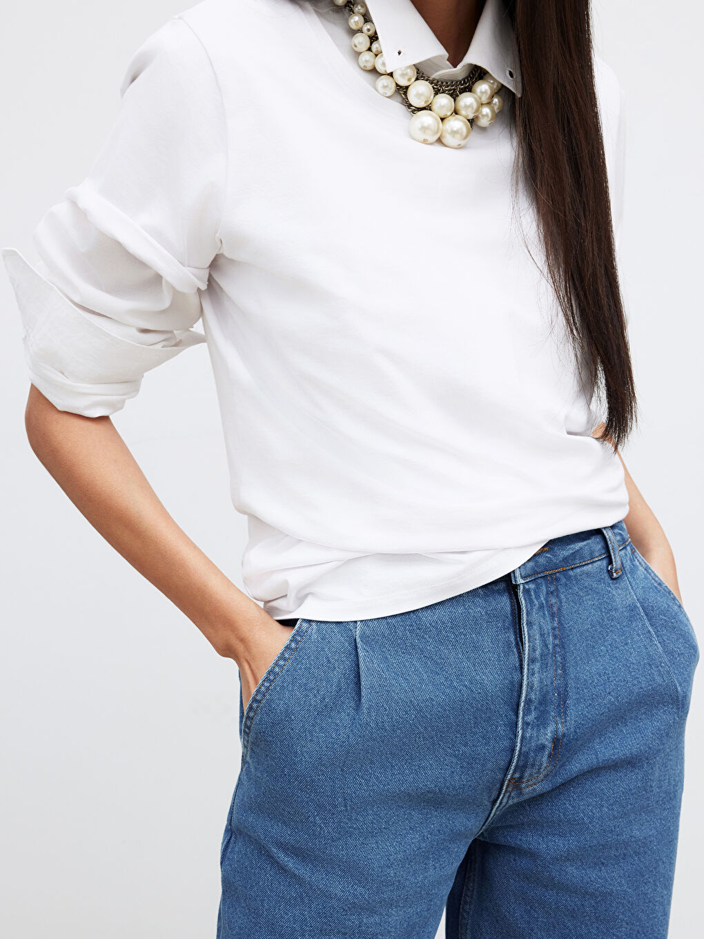 İndigo Wideleg Kadın Jean Pantolon-2