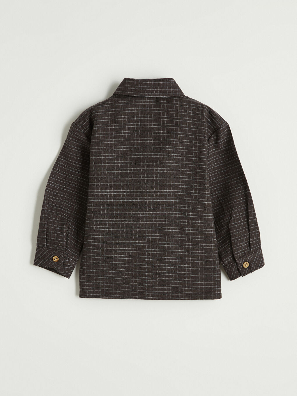 Kahverengi Kareli Poplin Erkek Bebek Gömlek ve Pantolon-3