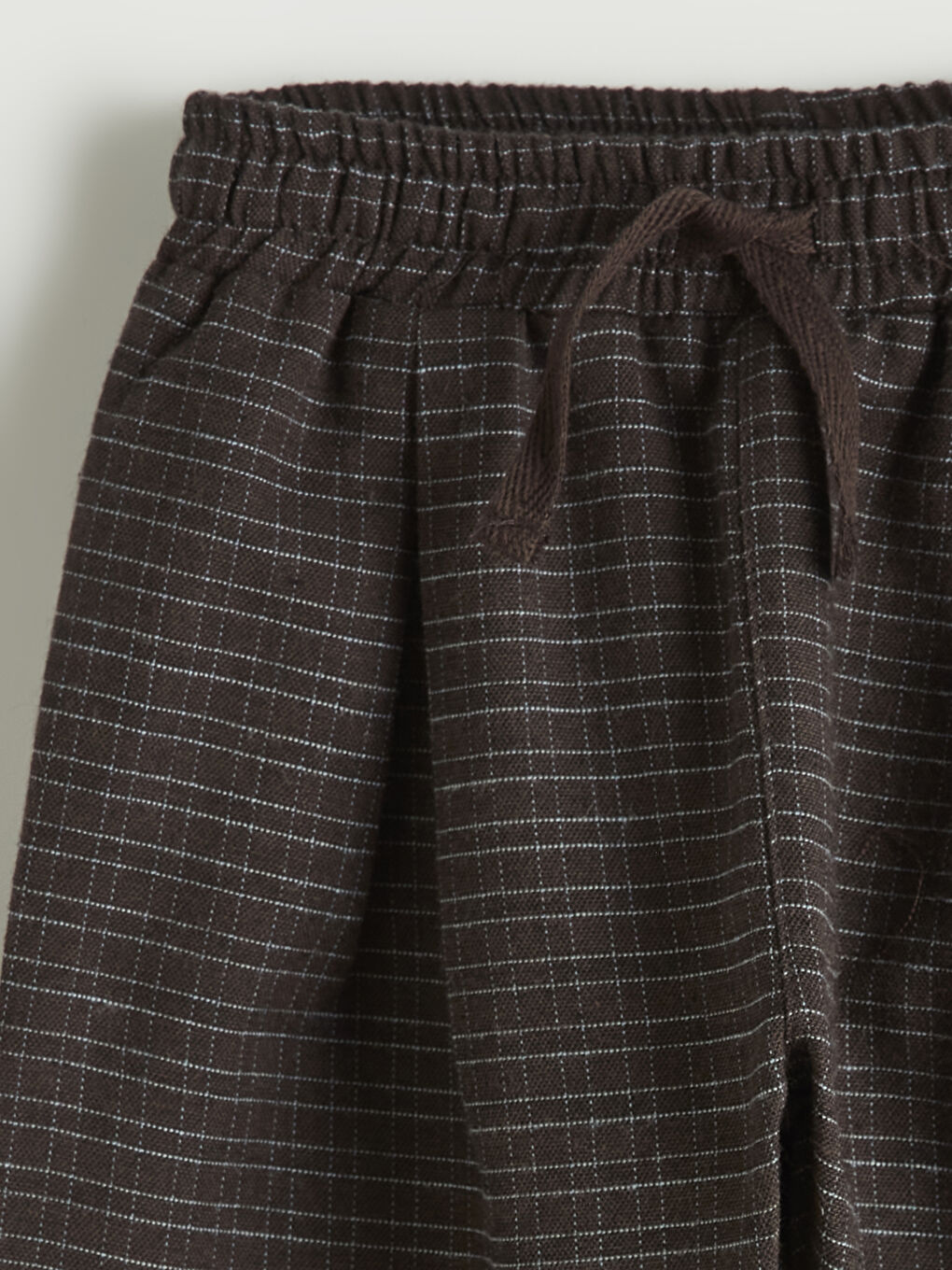 Kahverengi Kareli Poplin Erkek Bebek Gömlek ve Pantolon-5