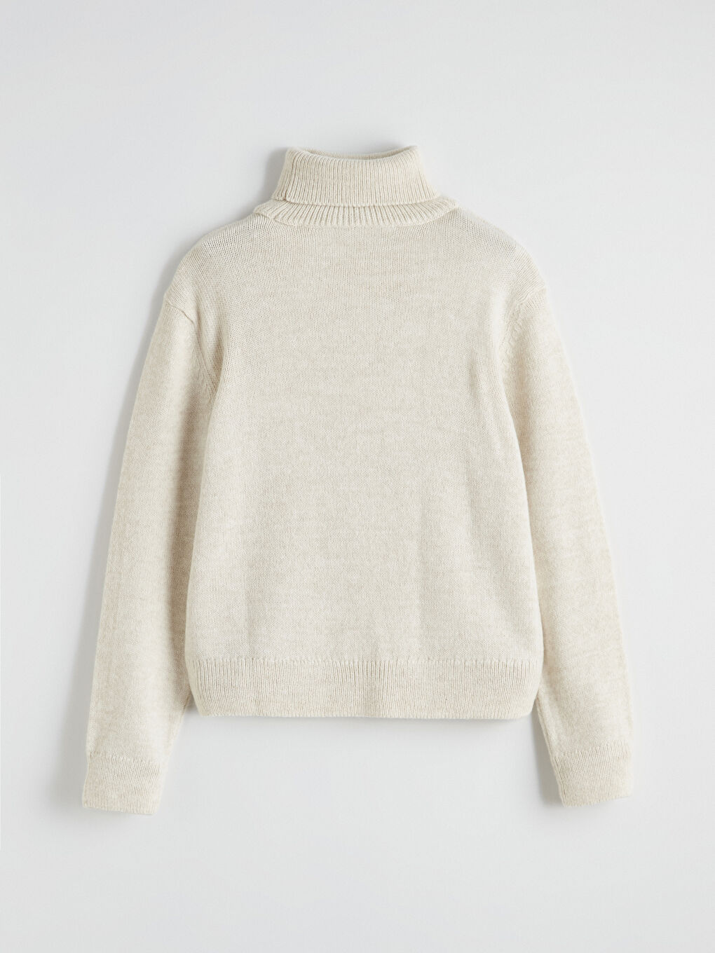 Ekru Balıkçı Yaka Kız Çocuk Triko Kazak-2