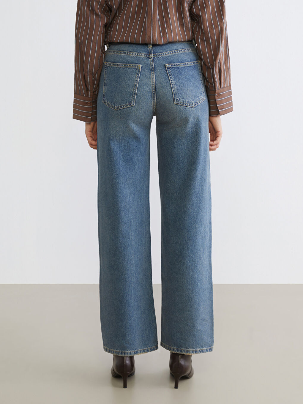 İndigo Wideleg Kadın Jean Pantolon-3