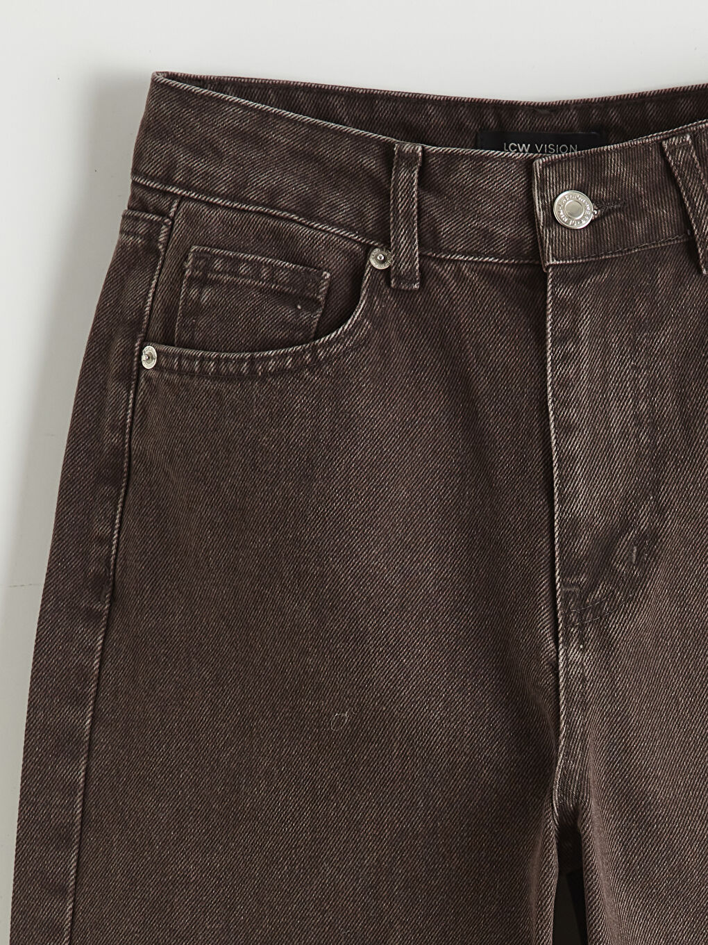 Kahverengi Balloon Fit Kadın Jean Pantolon-1