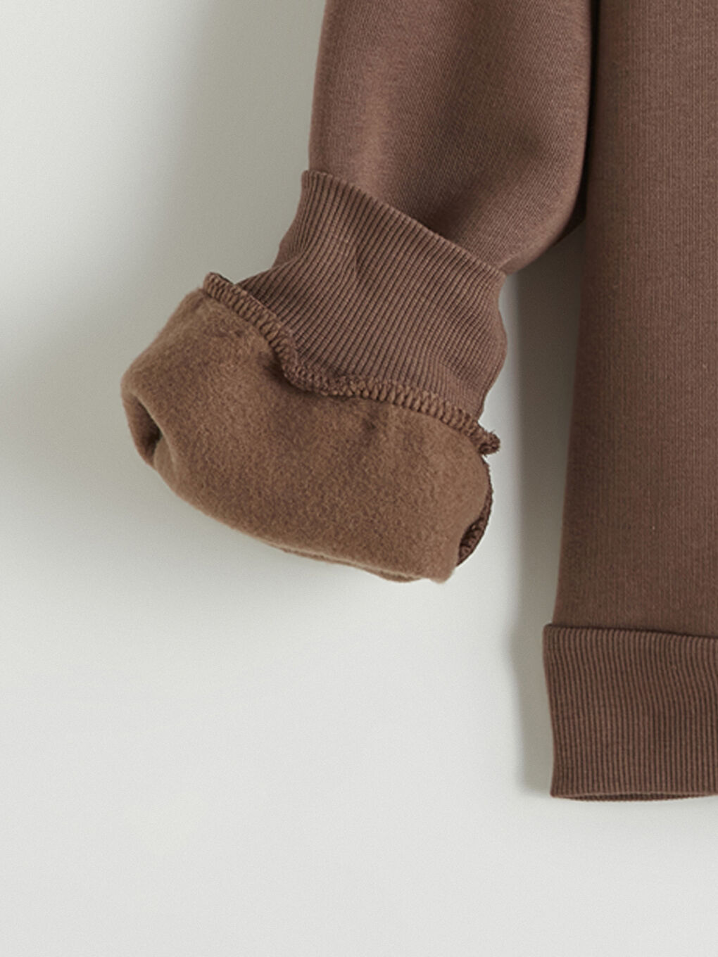 Kahverengi Baskılı Kız Çocuk Kalın Sweatshirt-2