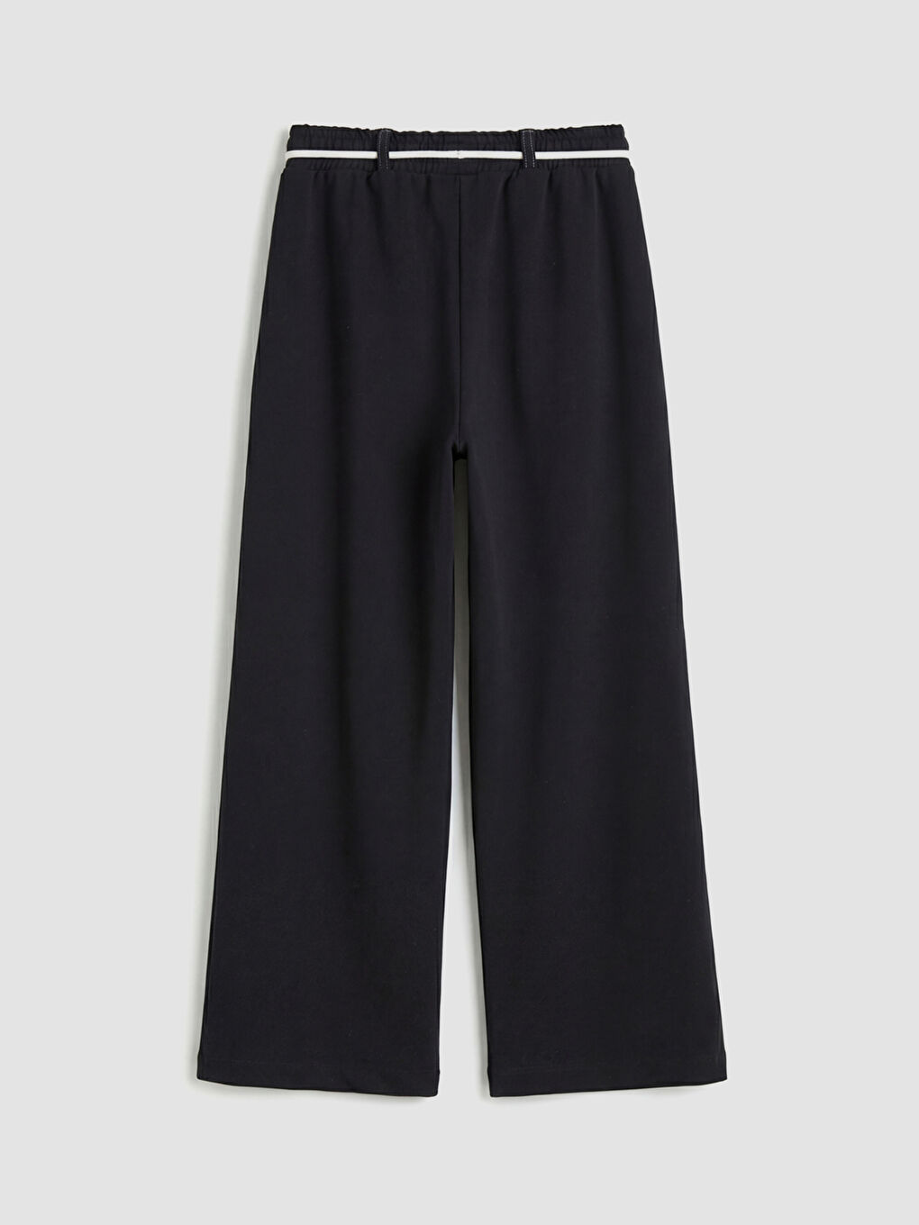 Siyah Geniş Paça Rahat Kalıp Kız Çocuk Eşofman Altı-1