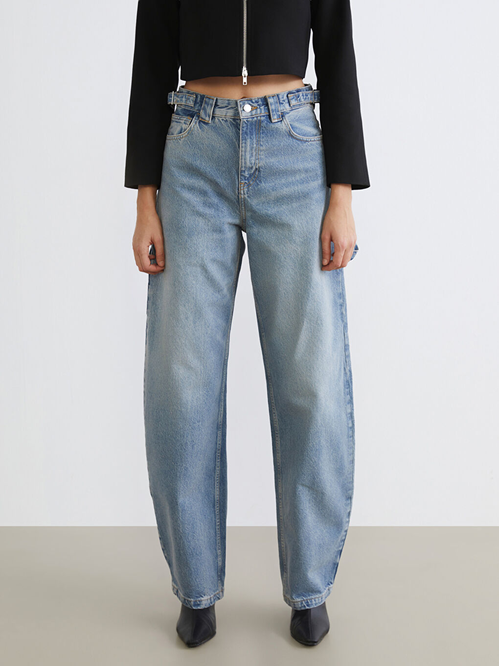 İndigo Wideleg Kadın Jean Pantolon-3