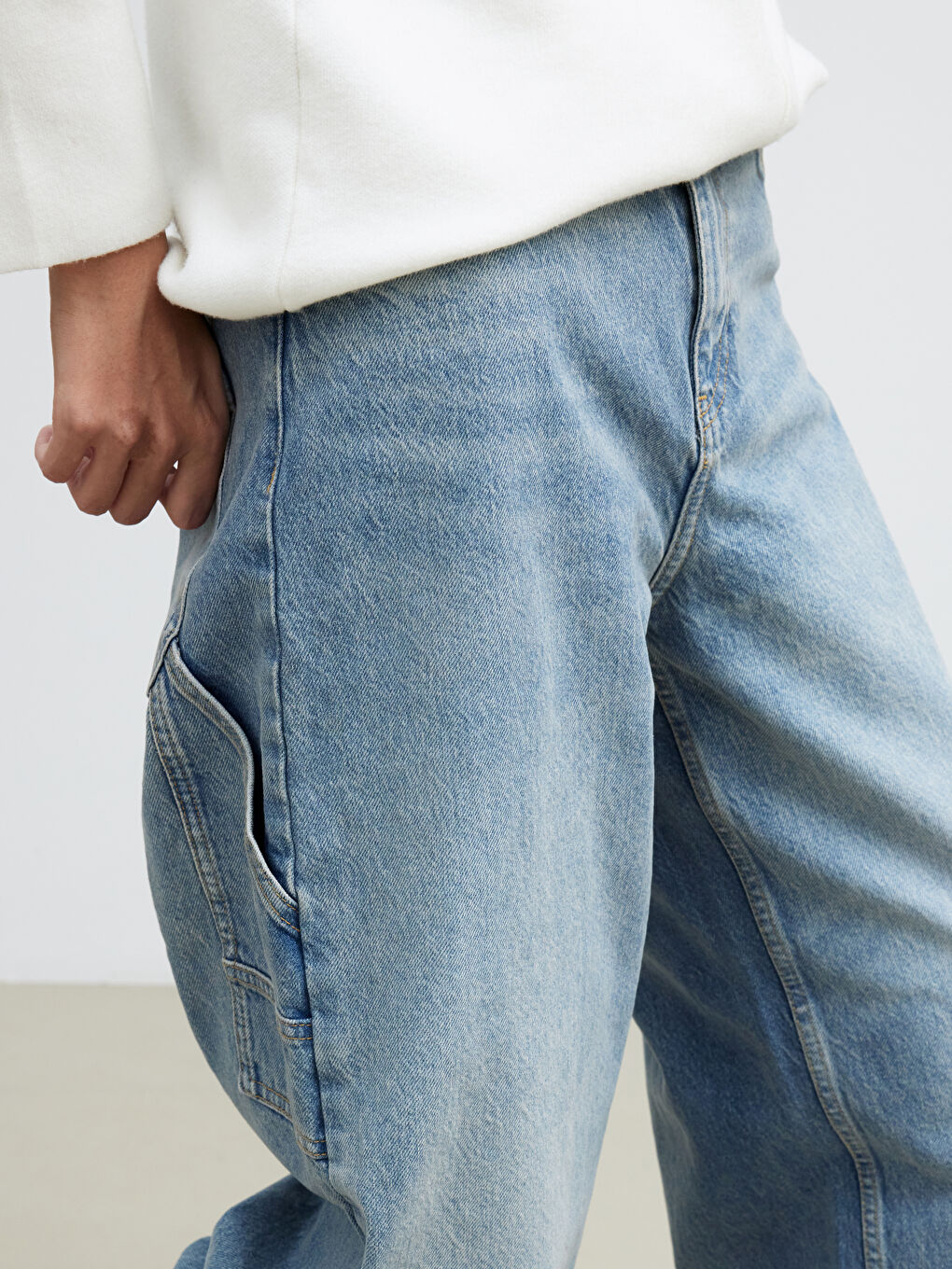 İndigo Wideleg Kadın Jean Pantolon-4