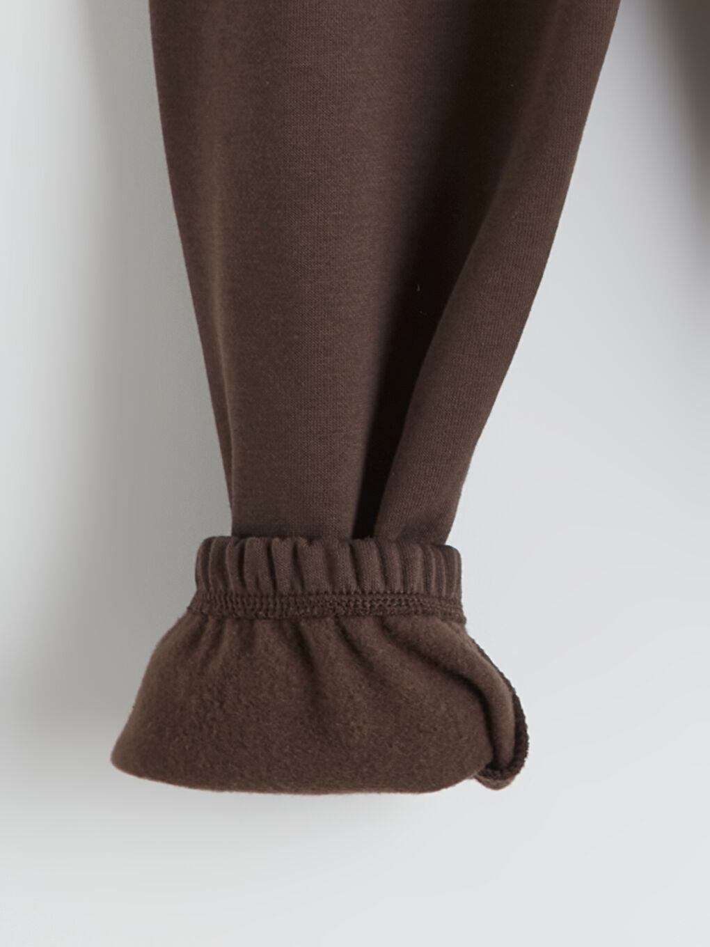 Kahverengi Beli Lastikli Erkek Çocuk Kalın Jogger Eşofman Altı	-1