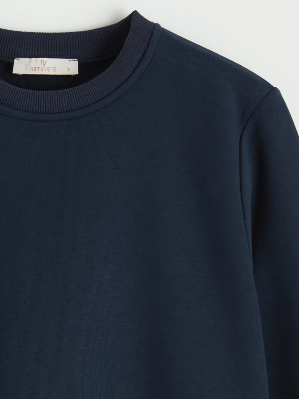 Lacivert Bisiklet Yaka Kadın Sweatshirt-1