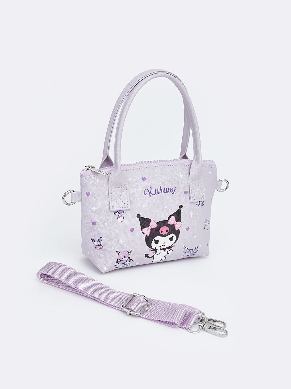 Lila Kuromi Baskılı Kız Çocuk Omuz Çantası-1