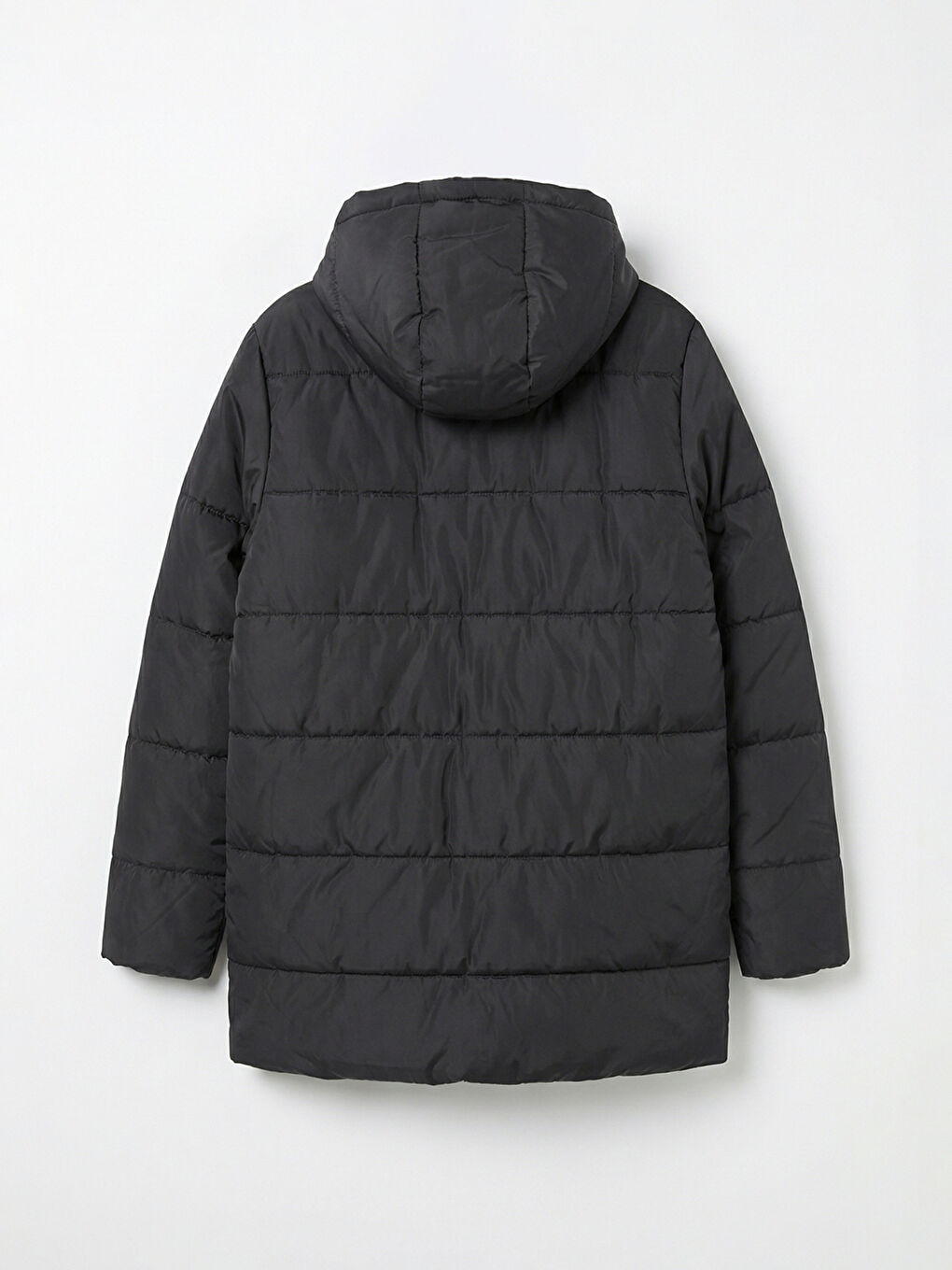 Gri Kapüşonlu Erkek Çocuk Şişme Mont-1