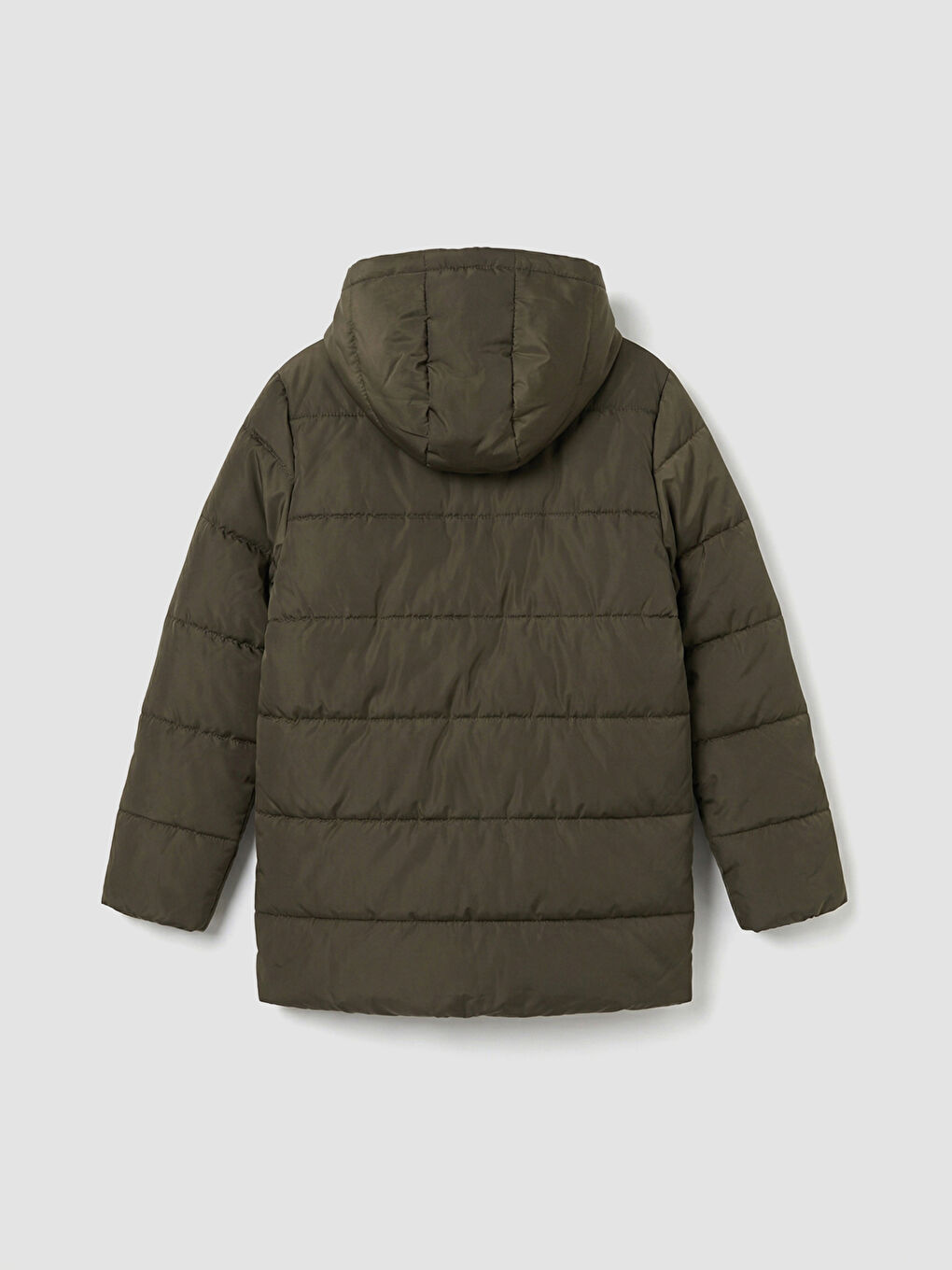 Haki Kapüşonlu Kapitone Erkek Çocuk Mont-1