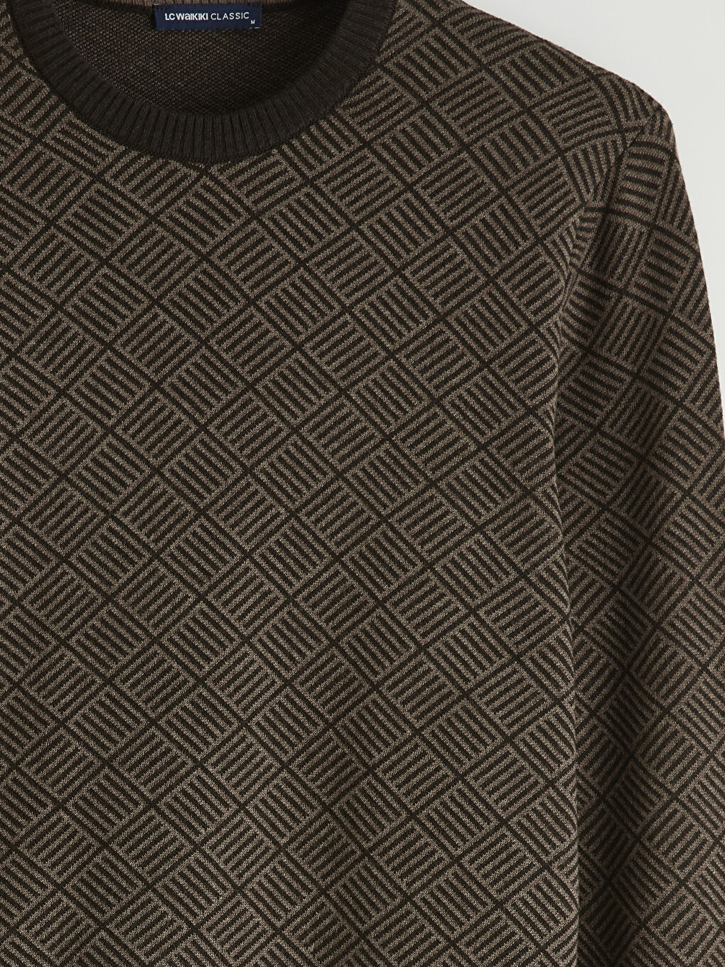 Kahverengi Bisiklet Yaka Erkek Triko Kazak-1