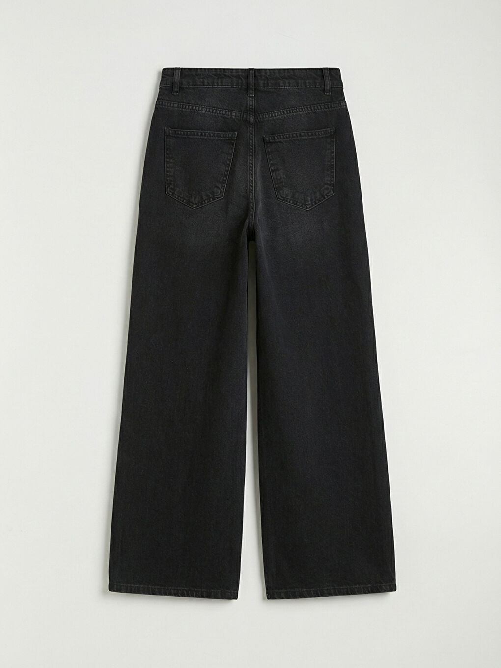 Siyah Taşlı Wideleg Kadın Jean Pantolon	-1