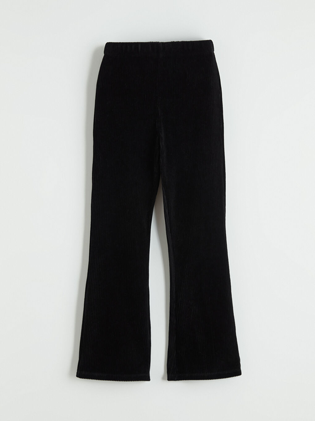 Siyah Fitilli Kız Çocuk İspanyol Paça Eşofman Altı