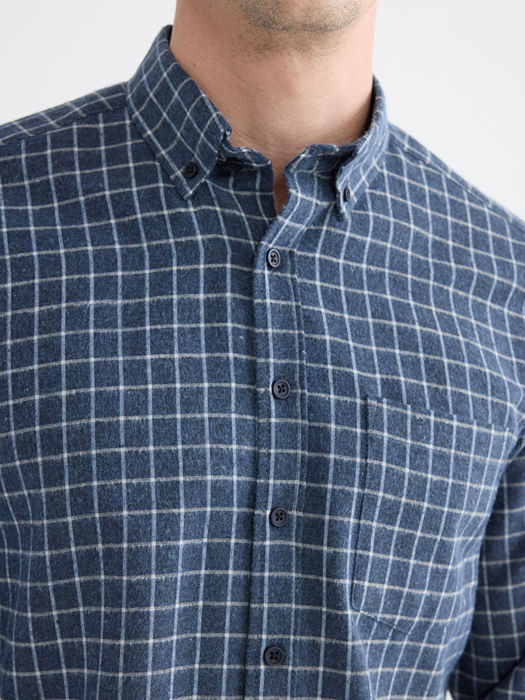 İndigo Regular Fit Ekose Erkek Gömlek-2