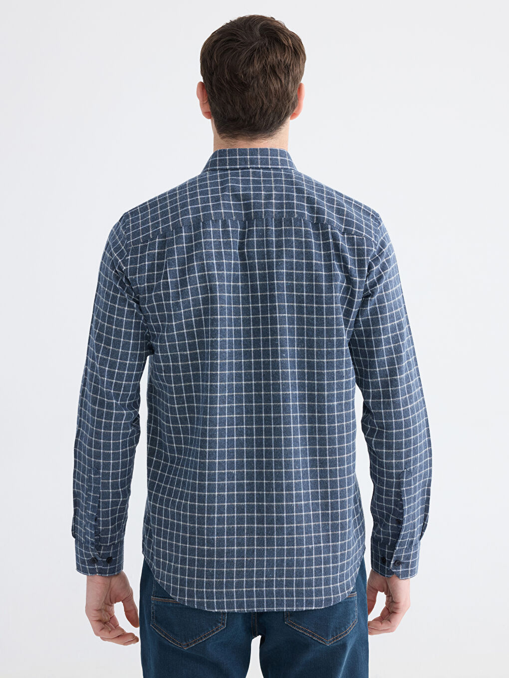 İndigo Regular Fit Ekose Erkek Gömlek-3