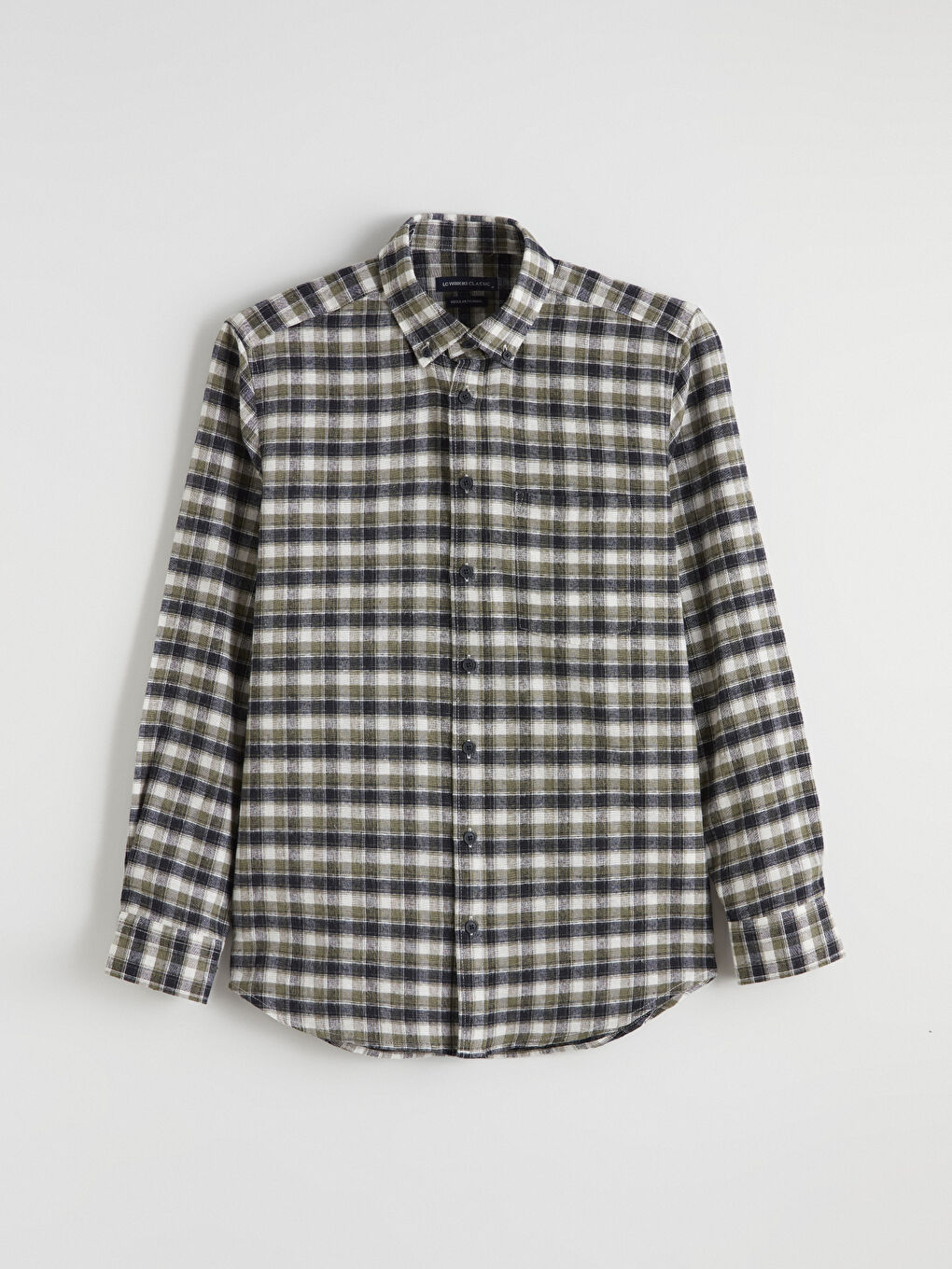 Yeşil Regular Fit Ekose Gabardin Erkek Gömlek