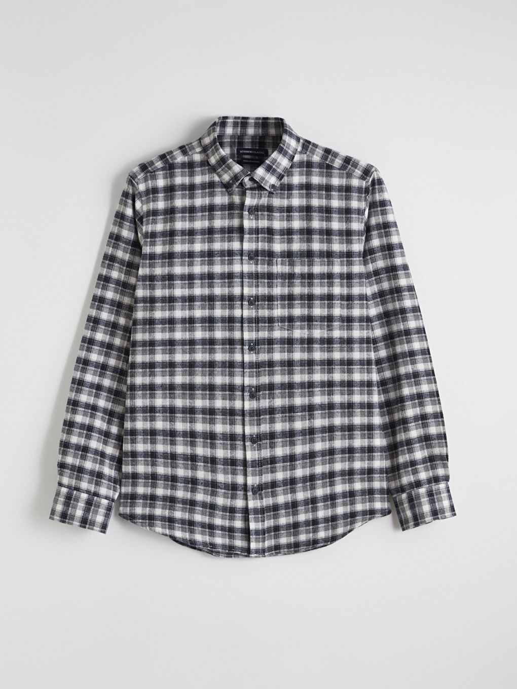 Gri Regular Fit Ekose Gabardin Erkek Gömlek