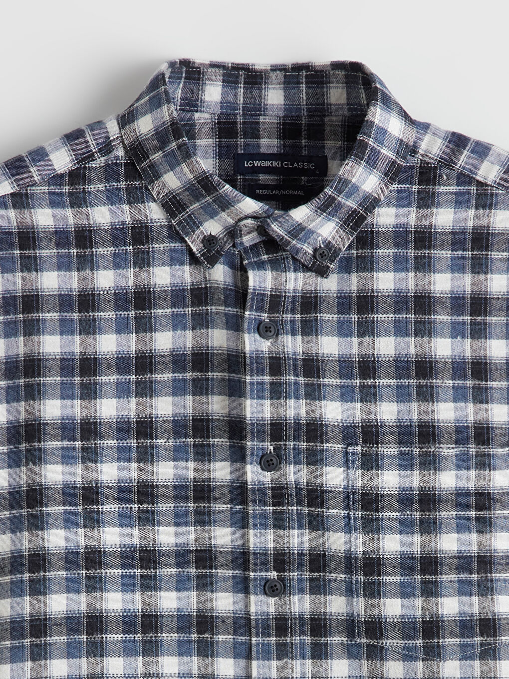 İndigo Regular Fit Ekose Gabardin Erkek Gömlek-1