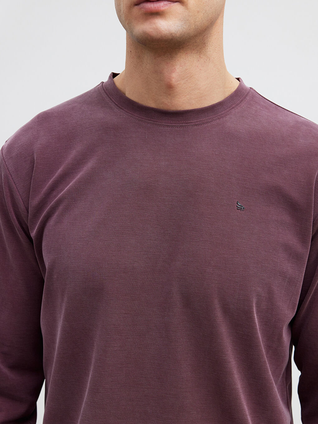 Antrasit Bisiklet Yaka Erkek Sweatshirt-2