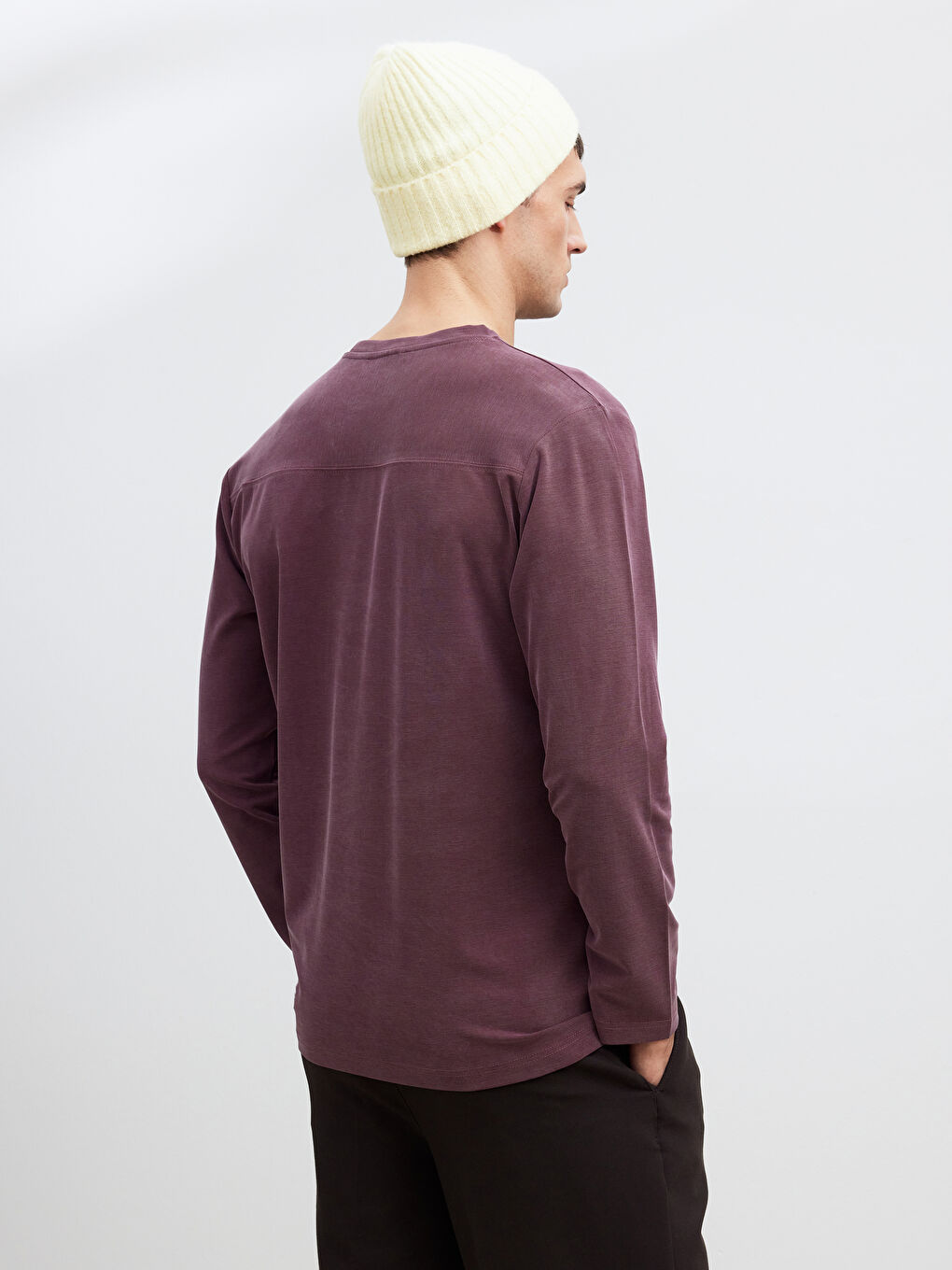 Antrasit Bisiklet Yaka Erkek Sweatshirt-3