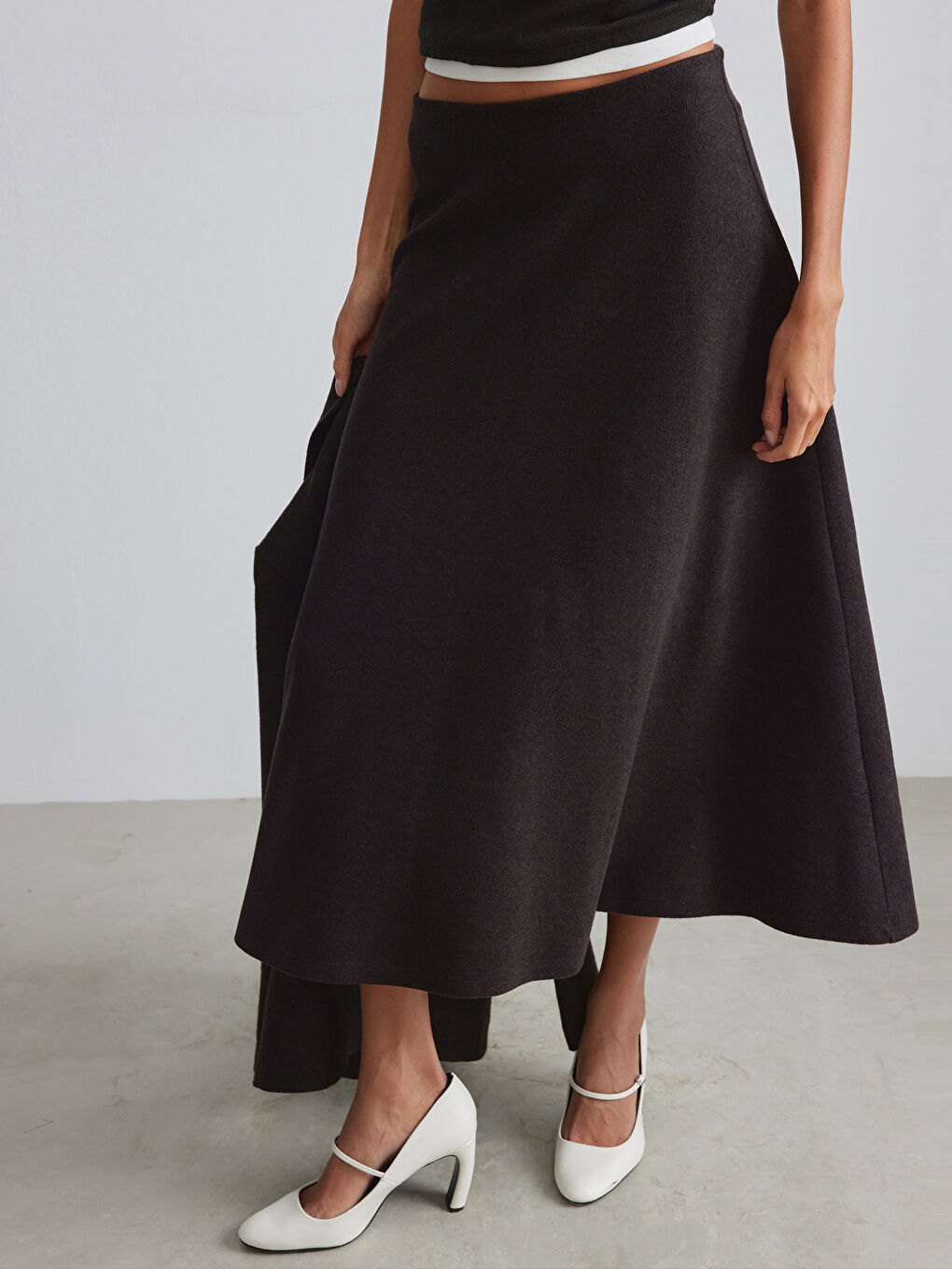 Kahverengi Beli Lastikli A Kesim Etek-1