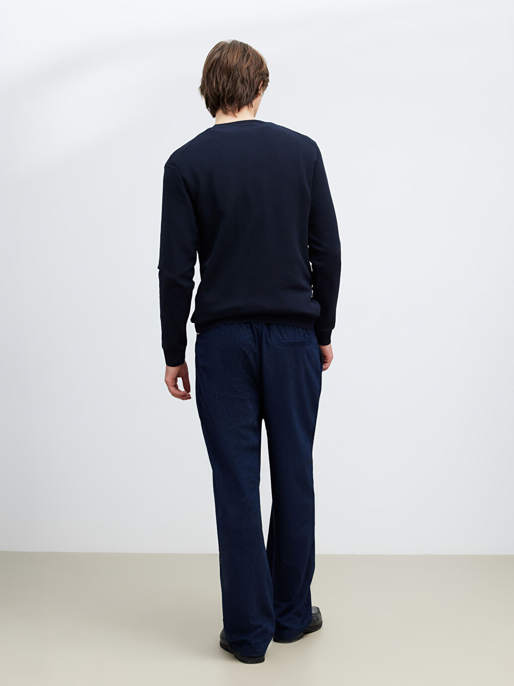 Lacivert Rahat Kalıp Kadife Erkek Pantolon-3