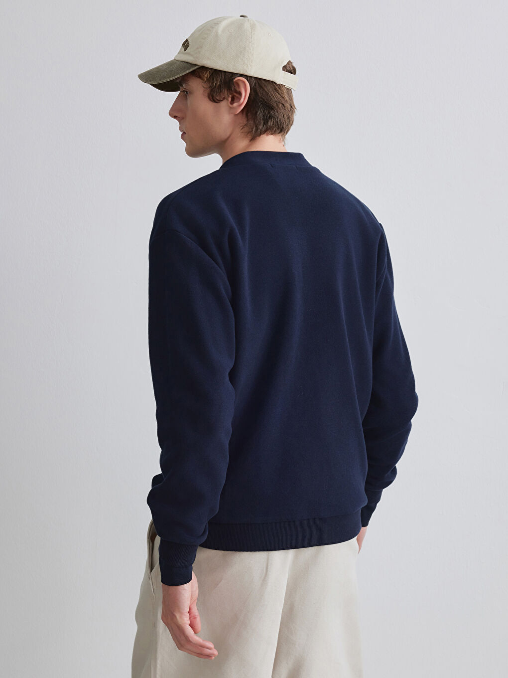 Lacivert Standart Kalıp Erkek Triko Hırka-3