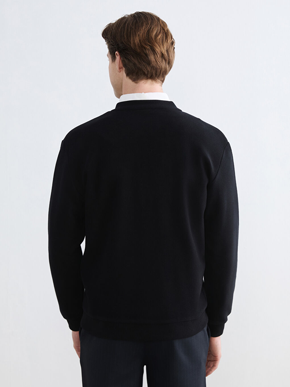 Siyah Standart Kalıp Erkek Triko Hırka-6