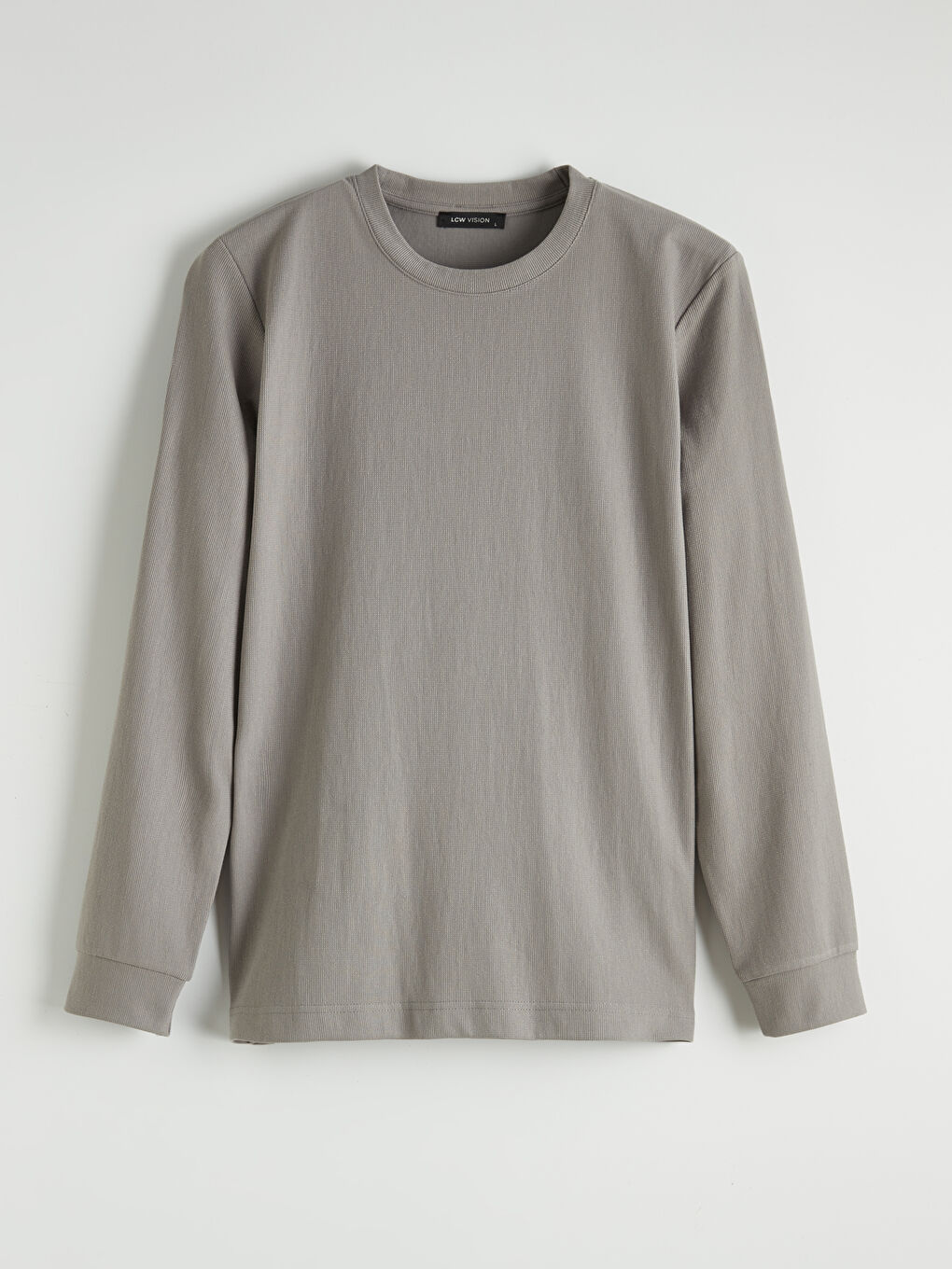 Gri Bisiklet Yaka Erkek Sweatshirt-4