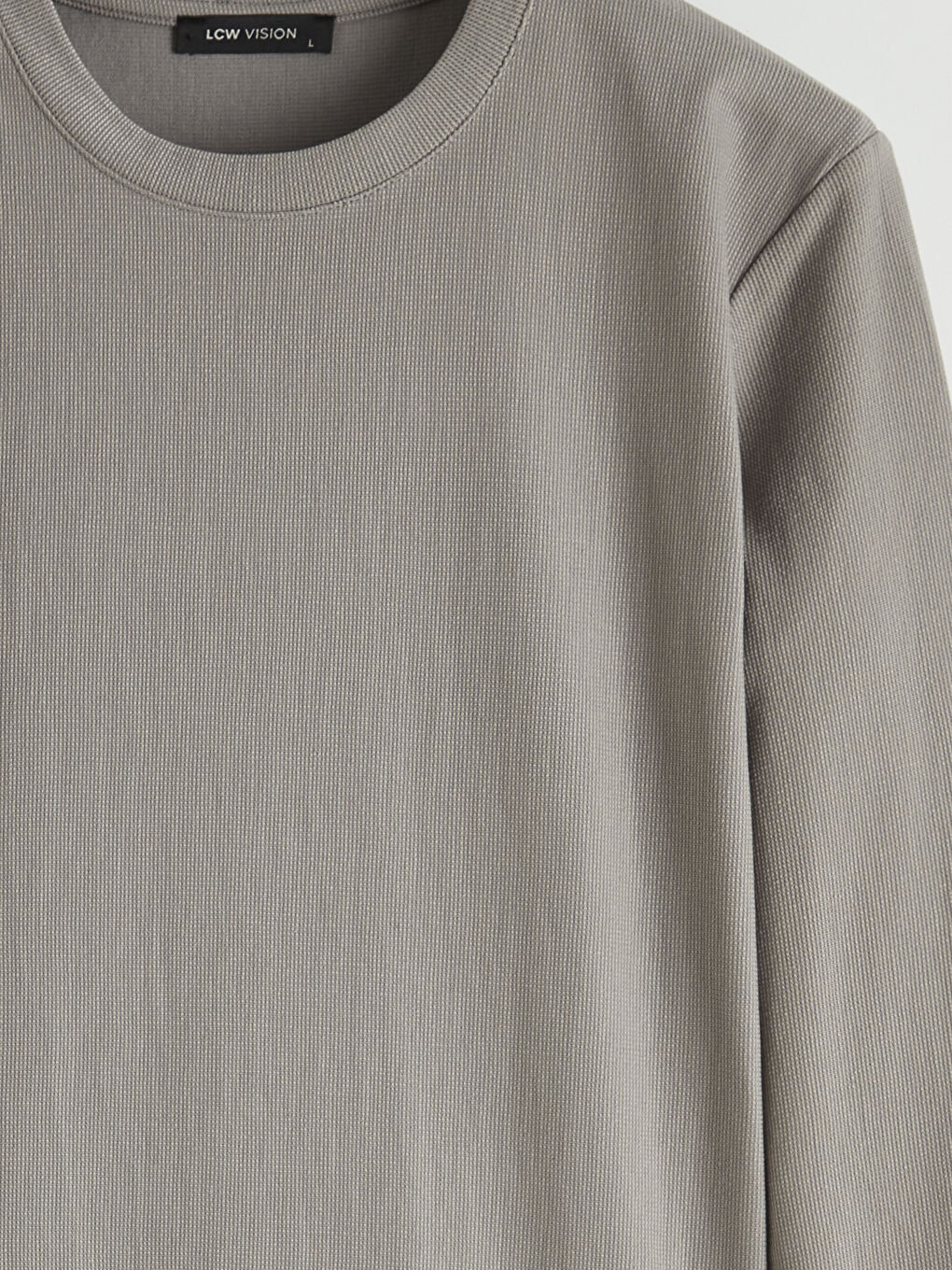 Gri Bisiklet Yaka Erkek Sweatshirt-5