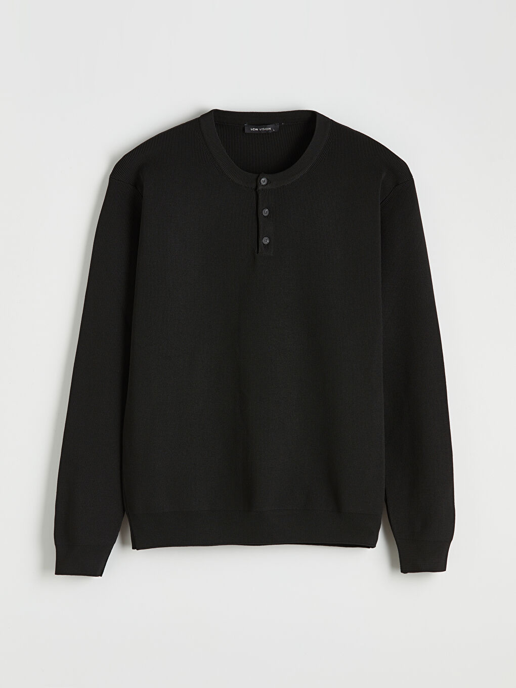 Siyah Bisiklet Yaka Erkek Triko Kazak