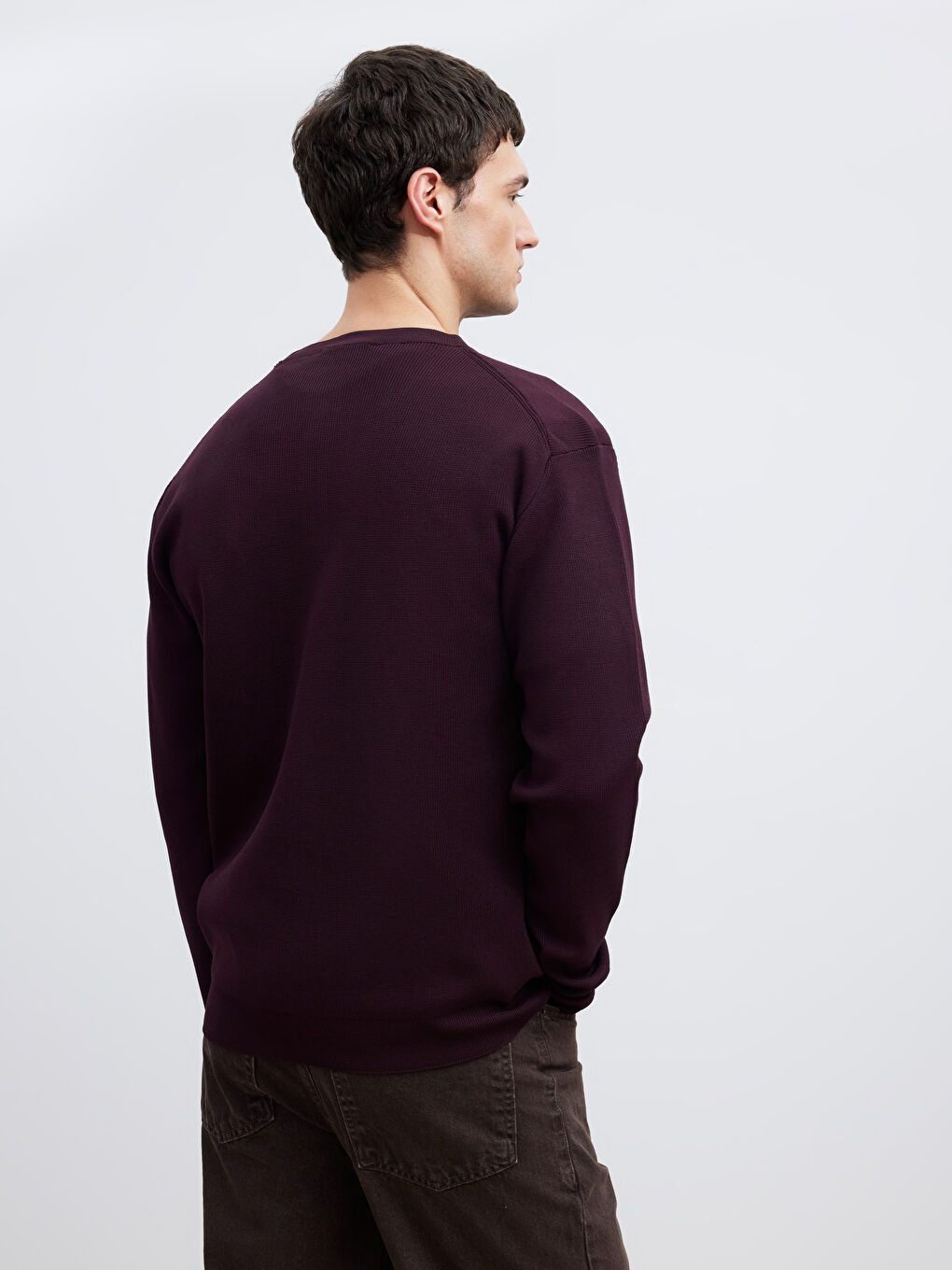 Mürdüm Bisiklet Yaka Erkek Triko Kazak-3