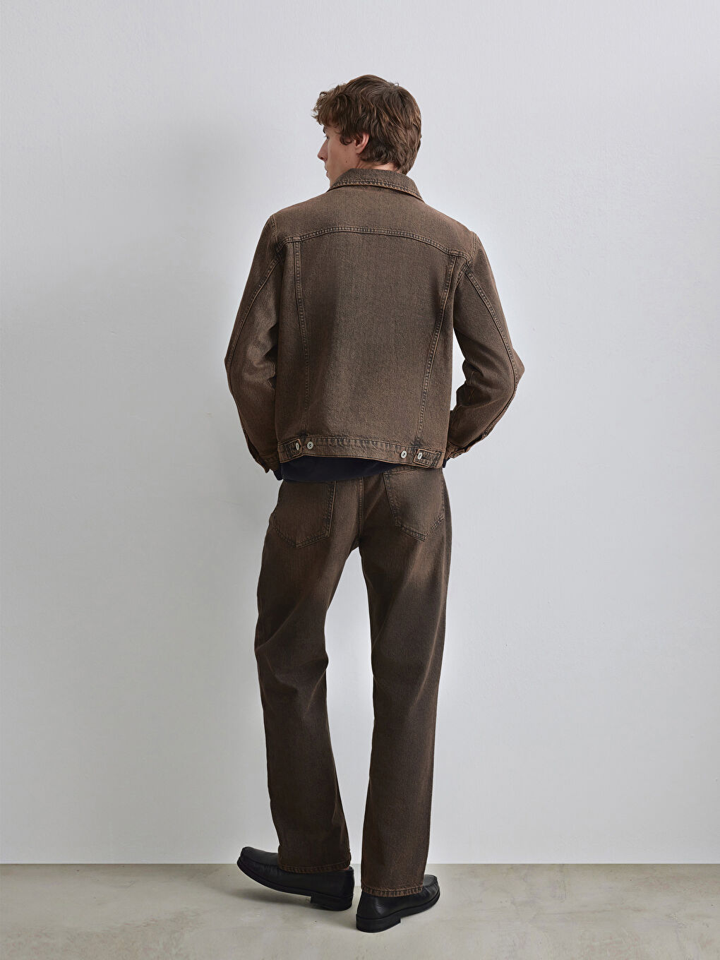 Kahverengi Regular Fit Erkek Jean Pantolon -3