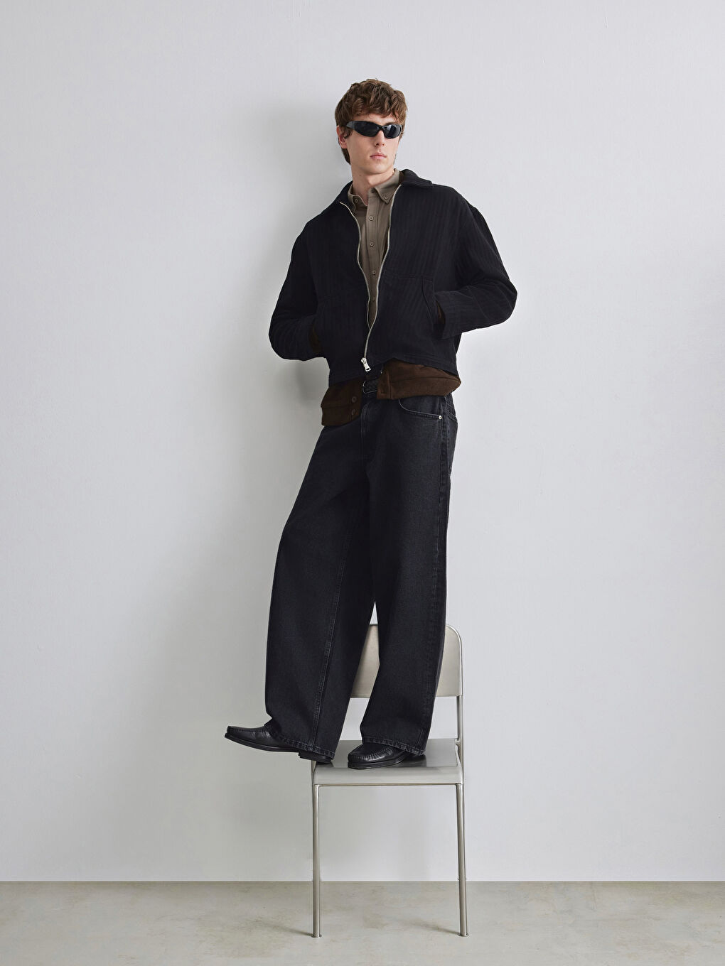 Gri Looese Fit Erkek Jean Pantolon