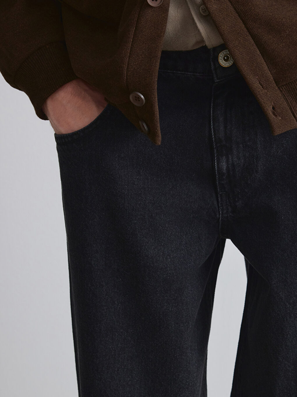 Gri Looese Fit Erkek Jean Pantolon-2