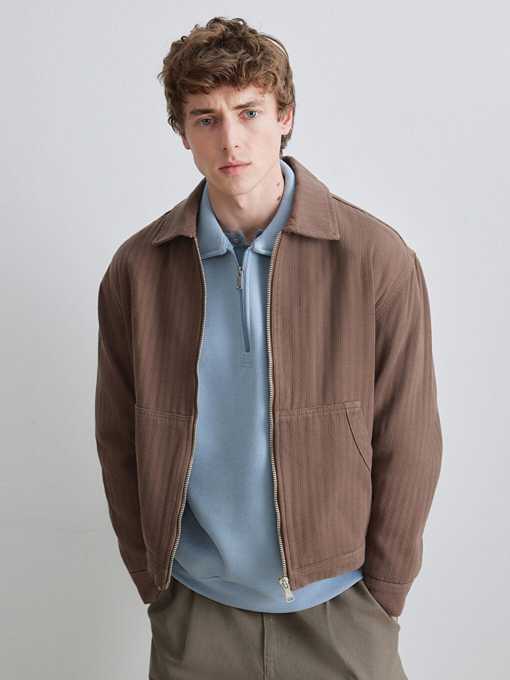 Kahverengi Rahat Kalıp Erkek Ceket